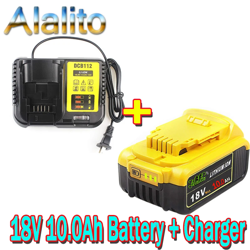 18 в 10.0Ah Макс XR Батарея електричюеского инструмента Замена для DeWalt DCB184 DCB181 DCB182 DCB200