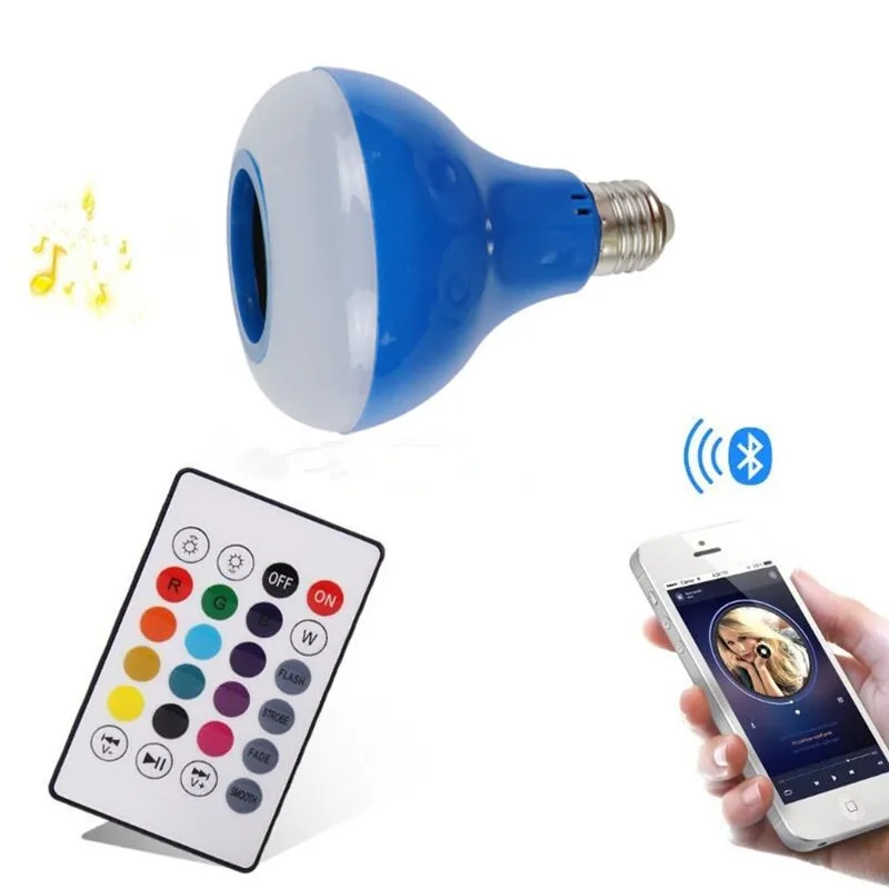 Светодиодная лампа LED Spot Light 18W E27 Smart RGB с беспроводным диммером, динамиком Bluetooth и пультом управления на 24 кнопки.