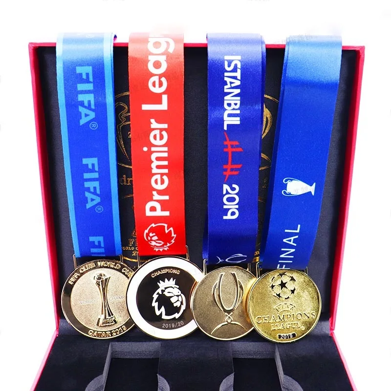 

European Cup Medal Premier League Liverpool Champion Medal Football Champion World Cup Finals Replica Medal Souvenir Gift Box