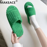 autumn and winter home cotton slippers fashion european and american large size ladies cotton slippers soft sole womens shoes