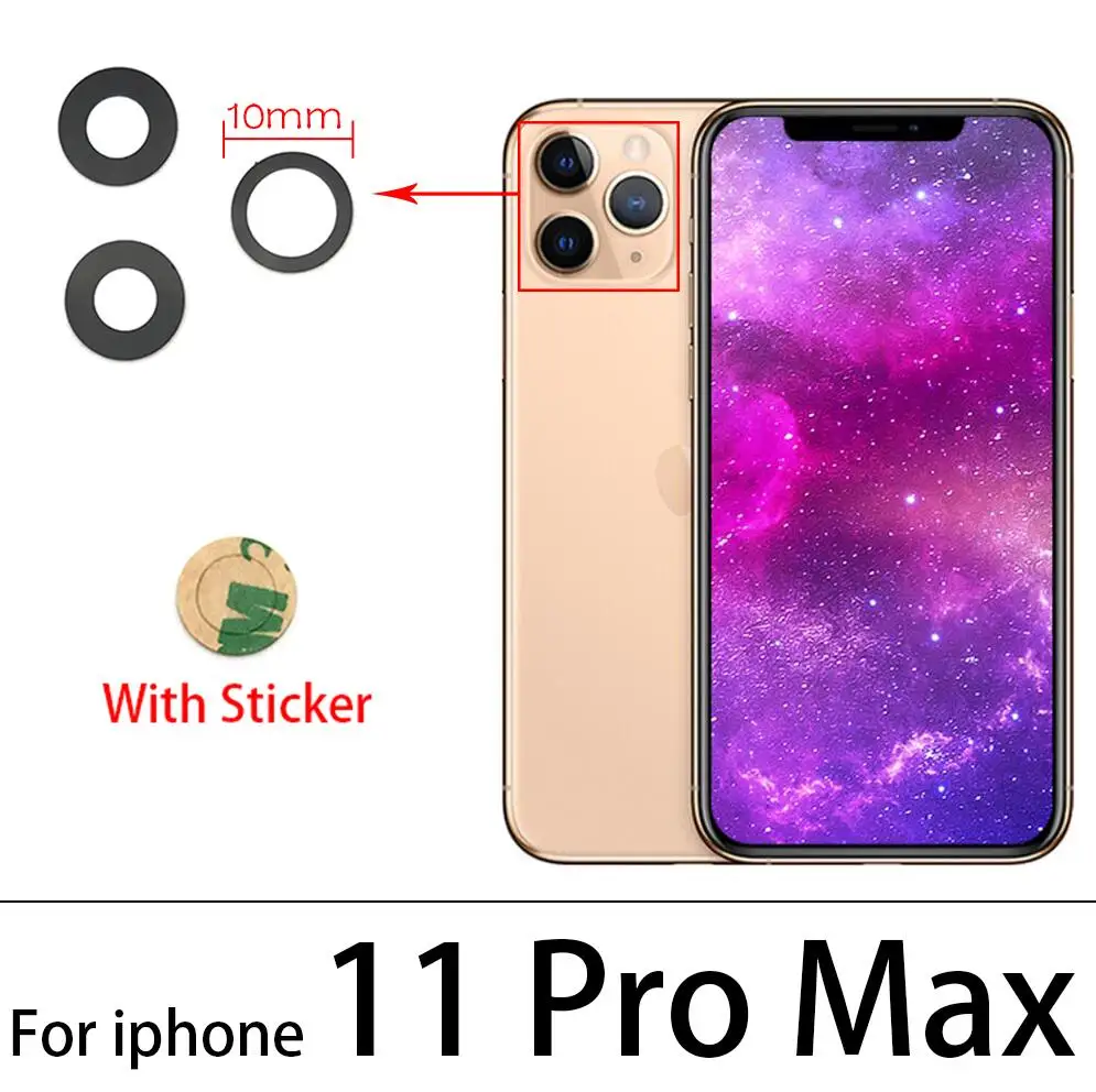 Стекло для камеры Iphone 12 6S 7 8 Plus X XR XS Pro Max задняя камера стеклянный объектив с