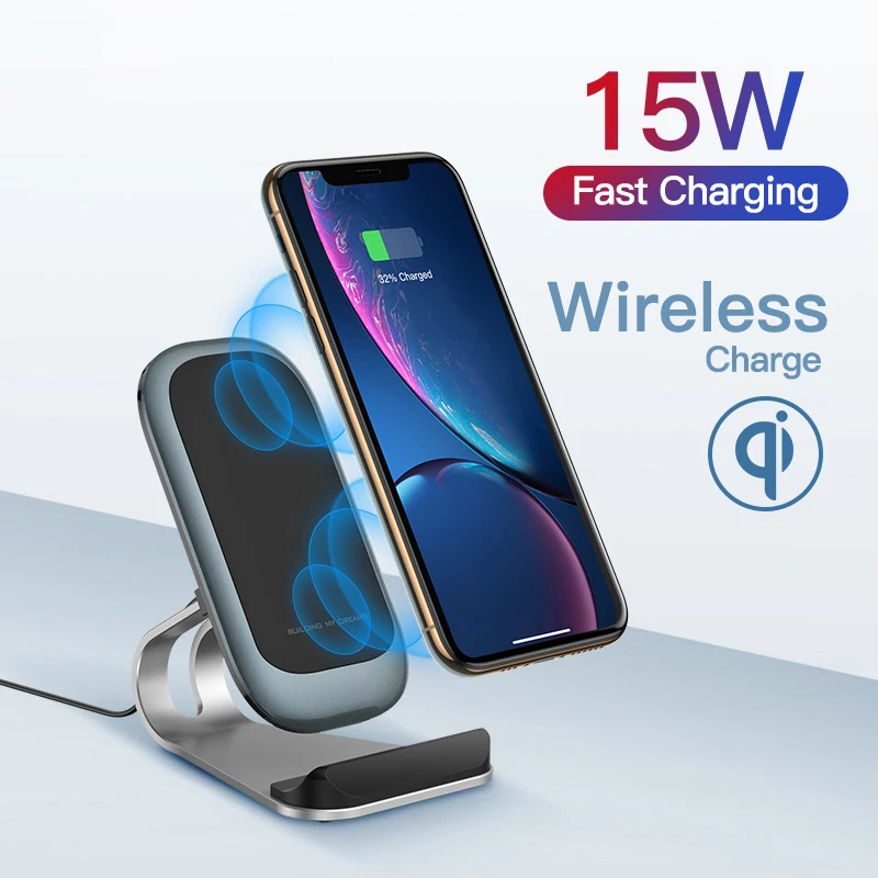 

15W Fast Qi Wireless Charger For IPhone 13 12 11 Pro Max Xiaomi Mi 11 Samsung S20 Fast Charging Dock Station Phone Holder Charge
