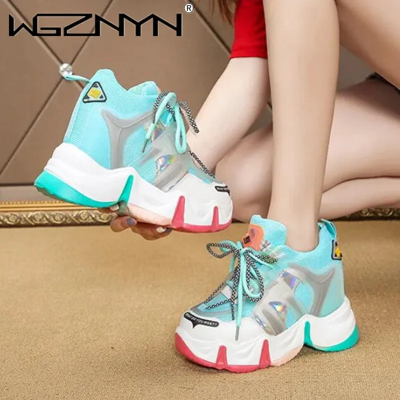 

Hot Sales Women Chunky Sneakers Fashion Platform Outdoor Sneakers Ladies Wedges Casual Shoes for Woman Leather Sports Dad Shoes