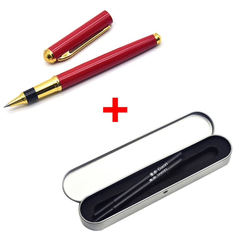 Pen box - Black ink CCCAGYA A027 0,5mm красный гель офисная деловая ручка металлическая ручка для подписи для студента школьный канцелярский подарок ручка - Цвет: Pen box - Black ink