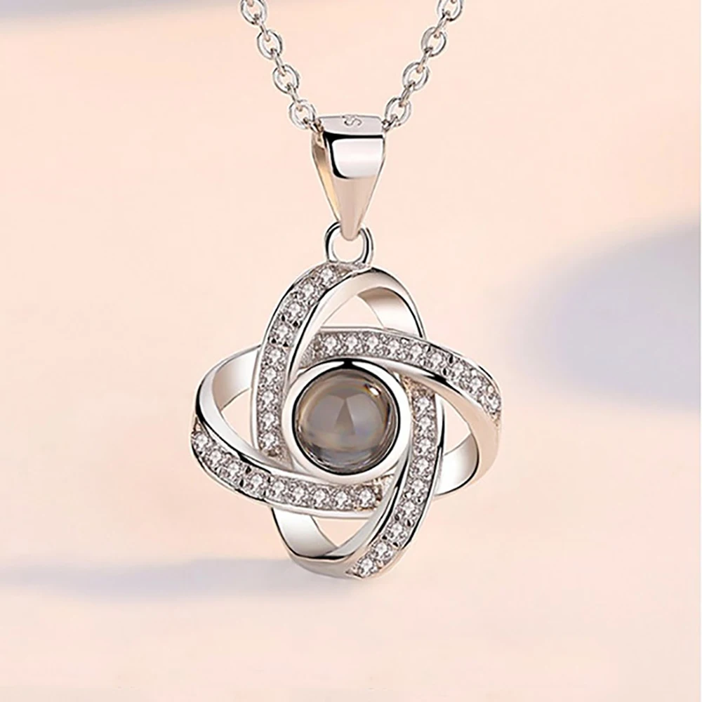 Sweey Прямая поставка персонализированное фото и 100 языков проекционное Ожерелье I