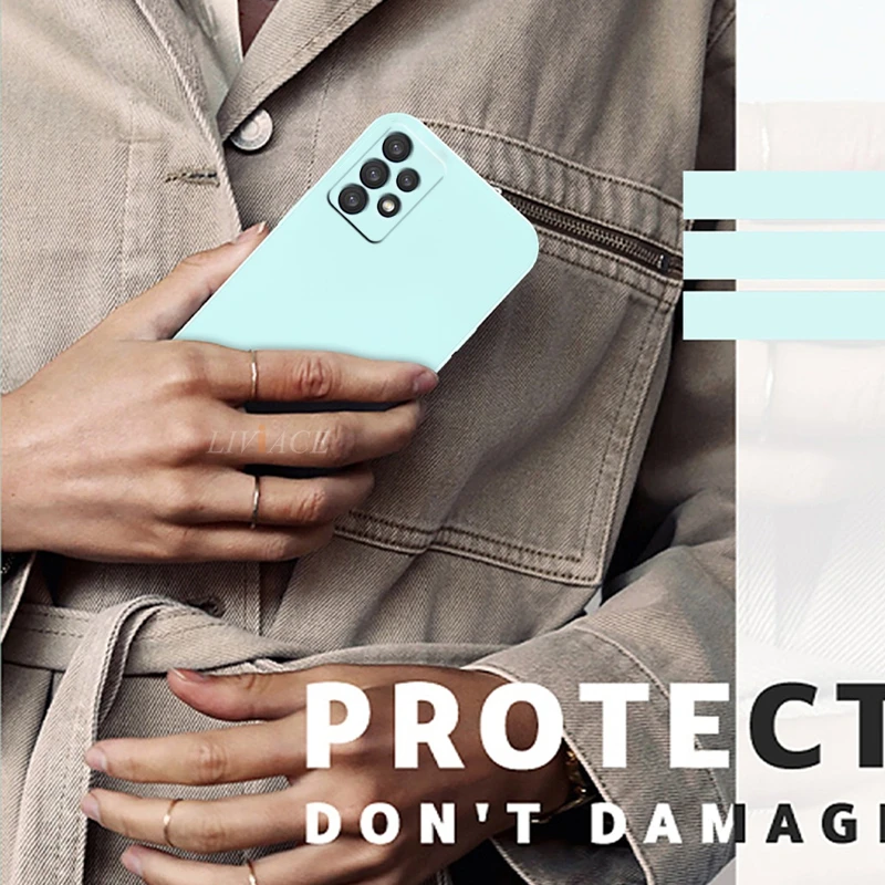 2021 New Square Silicone Phone Case For Samsung Galaxy A32 4G A32 5G Matte Camera Protective Girl Boy Cute Fundas Back Cover