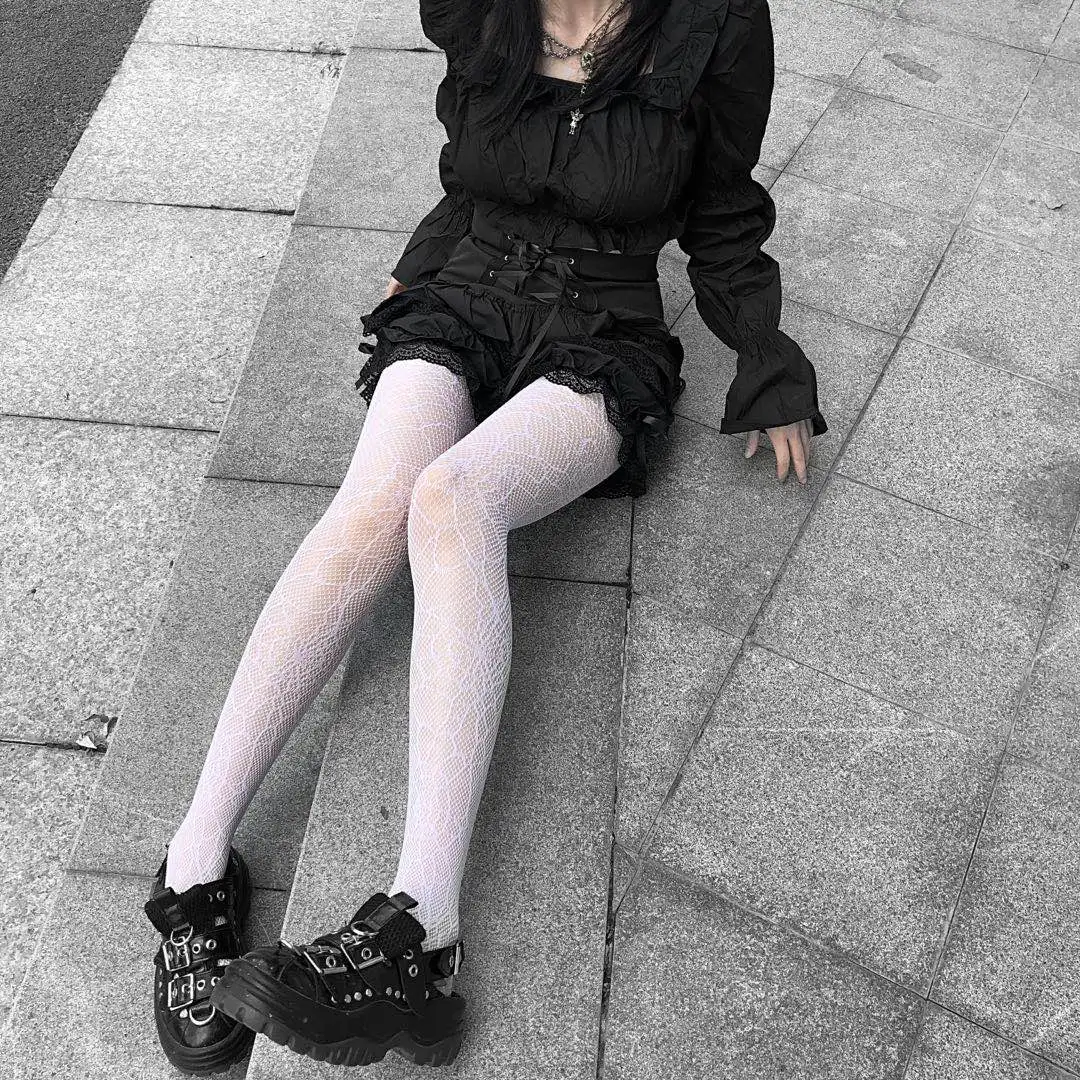 

Gothic Harajuku Cobweb Stockings Dark Spider Pantyhose Elastic Skin-Friendly Stockings