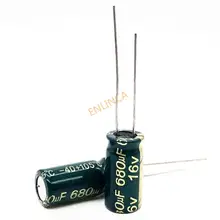 10pcs 16V 680UF 8*12  high frequency low impedance aluminum electrolytic capacitor 680uf 16v 20%