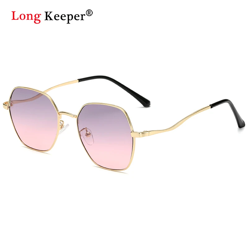 

Fashion Irregular Sunglasses Women Luxury Vintage Hexagon Sun Glasses Ladies Metal Frame Gradient Pink Eyeglasses UV400 Shades