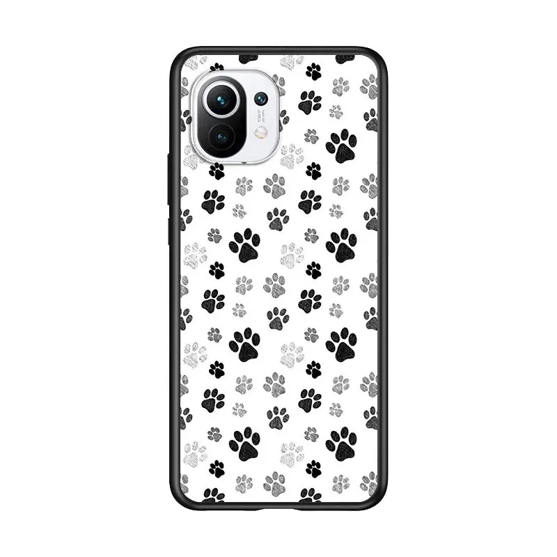 

Cute Dog Paw for Xiaomi Mi 11 10T Note 10 Ultra 5G 9 9T SE 8 A3 A2 A1 6X Pro Play F1 Lite 5G Black Phone Case