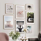 Картина для серфинга девушка автобус кокосовое дерево паром пейзаж Искусство на холсте скандинавские постеры и принты настенные картины для декора гостиной