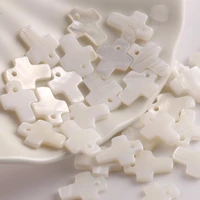 12x10x2 mm natural mother of pearl white cross shapes shell beads charms bracelet pendant for diy jewelry making accessories