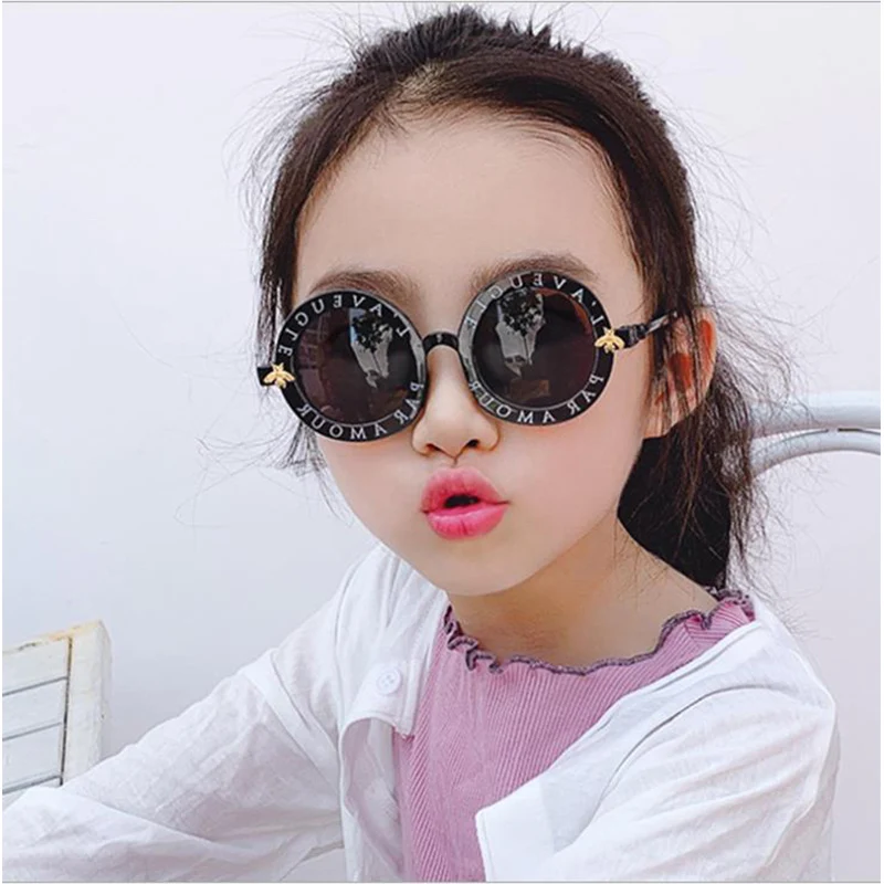 

New Fashion Small Round Kids Sunglasses Brand Designer Bee Children Sunglasses Boys Girls Baby Outdoors Goggle Shades Eyewear