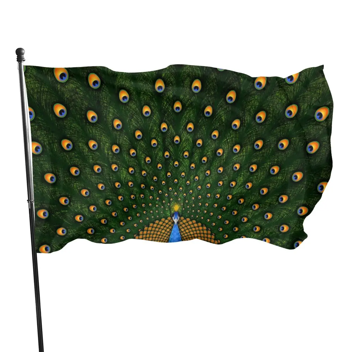 

Colorful Peacock Decorative Flag Digital Printing Polyester Flags And Banners 90x150cm