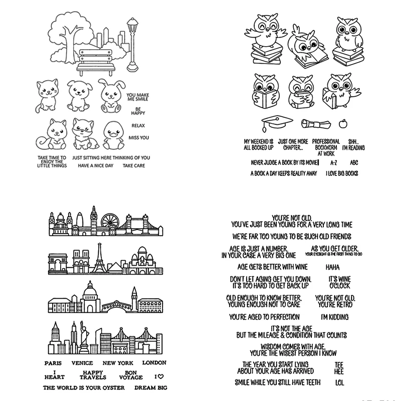 ZhuoAng милые маленькие животные прозрачные штампы/Открытки праздничные украшения