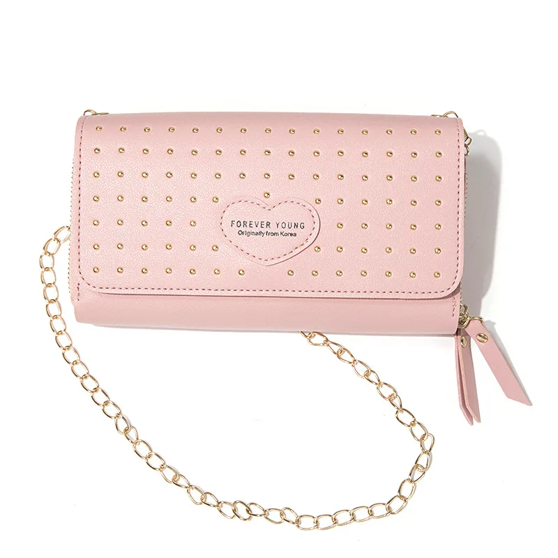 

Rivet Women Bags Leather Shoulder Bags Long Wallet Phone Bag Purse Crossbody For Women Card Holder Multifunctional Women Handbag