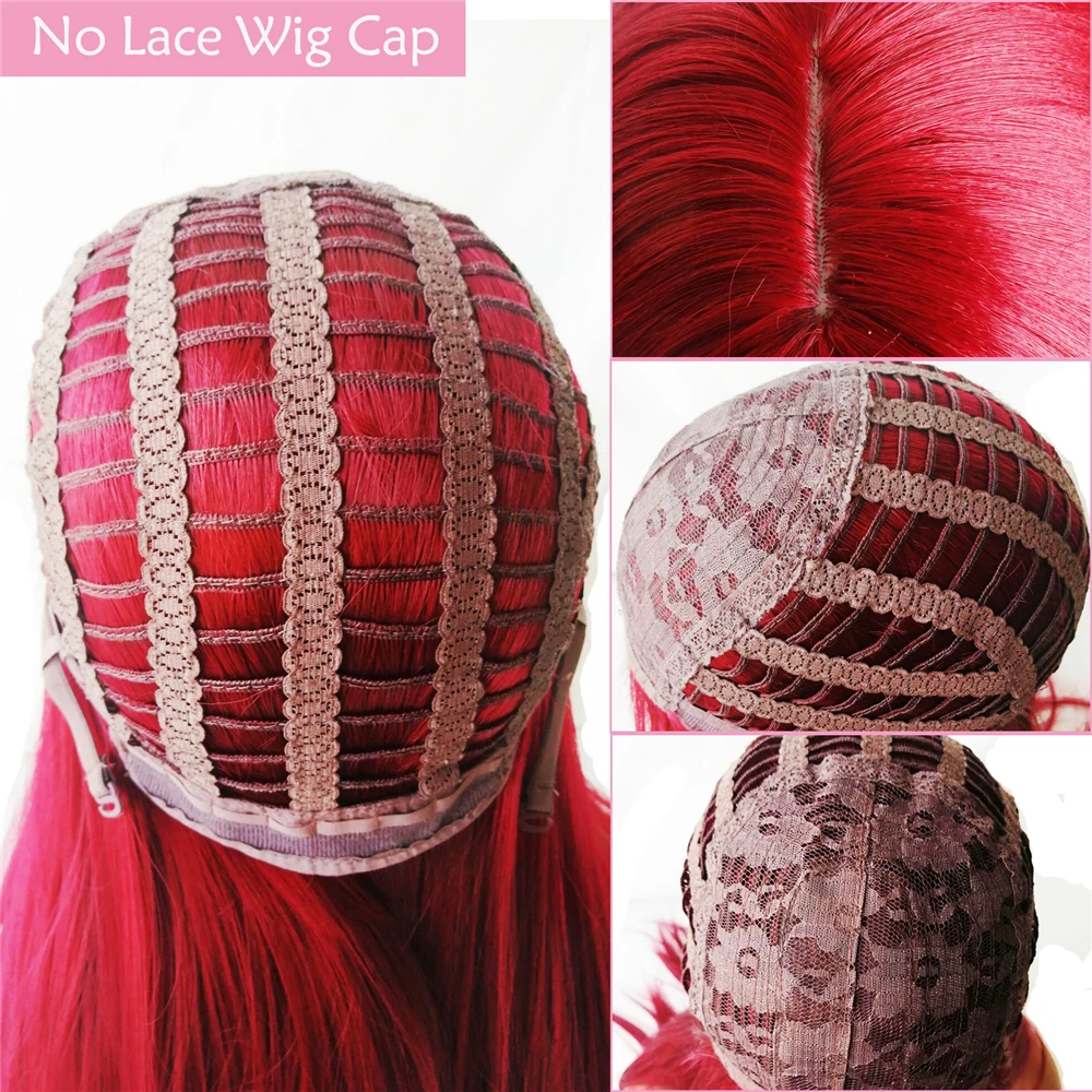 

Long Red Wine Synthetic None Lace Front Wigs For Women and Girl Red SYnthetic Lace Wigs