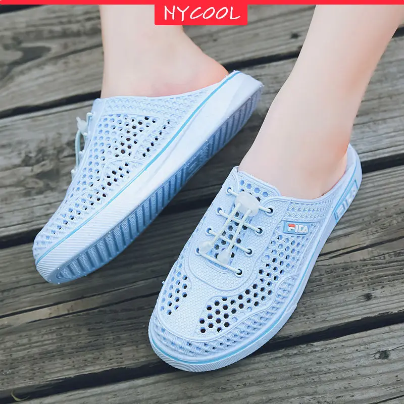 

NYCOOL 2020 New Fashion Women House Slippers Soft Non-slip Girls Shoes Summer Beach Sandals Closed-Toe Female Student Footwear