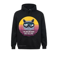 dominant womens hoodies funny retro cat snowboarder the meowtains are calling oversized hoodie sweatshirts sportswears design