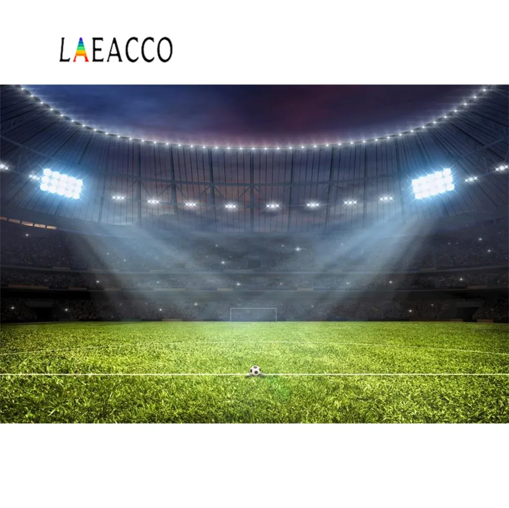 Laeacco футбол Футбол фонов зеленая трава цель стадион прожектор Спорт Малыш
