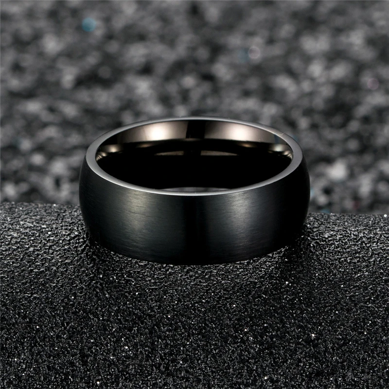 

Korean Style 8mm Stainless Steel Engagement Rings For Women Girls Trendy Jewelry Vintage Blue Color Wedding Band Drop Shipping