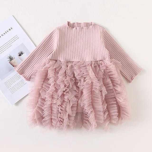 Pink Г. Зимнее модное рождественское платье для новорожденных маленьких девочек клетчатое платье-свитер с длинными рукавами для девочек, платье для девочки дня рождения детское платье одежда от 3 до 24 месяцев - Цвет: Pink