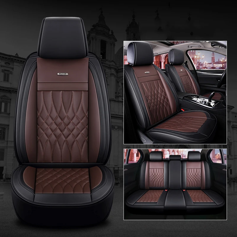Универсальный кожаный комплект чехлов на автомобильные сиденья подходит для 95%
