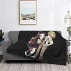 Одеяло Zenitsu Nezuko, рассекающее демонов киметасу, аниме, теплое плюшевое мягкое флисовое покрывало, покрывало для дивана, бархатное покрывало для спальни