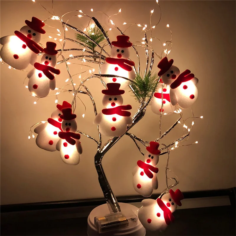 

Christmas LED String Lights Santa Claus Snowman Light String Fairy Lights Hanging Ornaments For New Year Holiday Home Decor