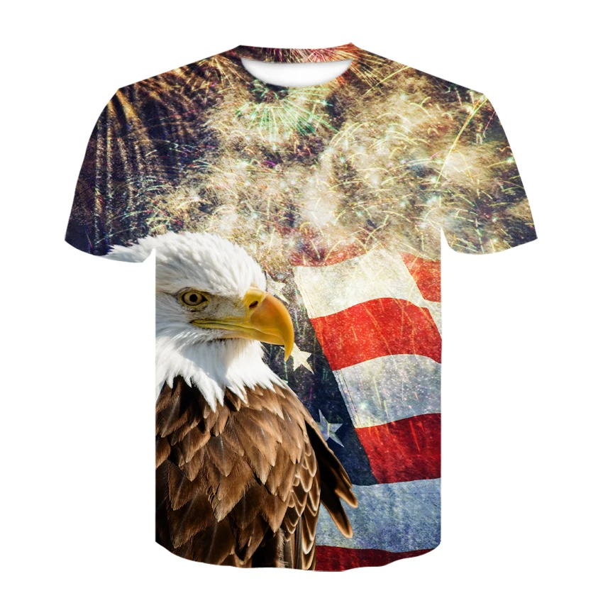 

Brand Short Sleeve T shirt Eagle USA Clothes Flag Tops Funny T shirts 3d Print T-shirt Tees Men Hip hop Oversized t shirt Mens