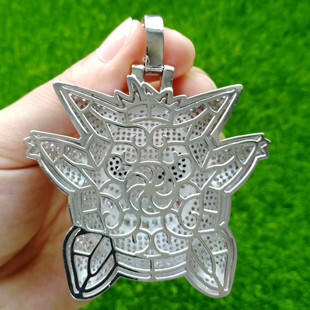 Large Size Brass CZ evil spirit Pendant Hip Hop Necklace Men Women Jewelry Iced Out CN502