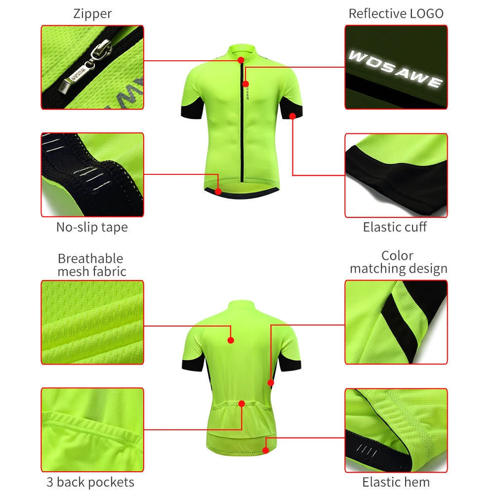 WOSAWE велосипедная майка с коротким рукавом быстросохнущая MTB одежда Ropa Maillot Ciclismo