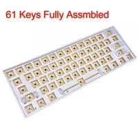 61 keys diy mechanical keyboard kit welding plate type c wired white backlight customized keyboards base plate fully assmbled