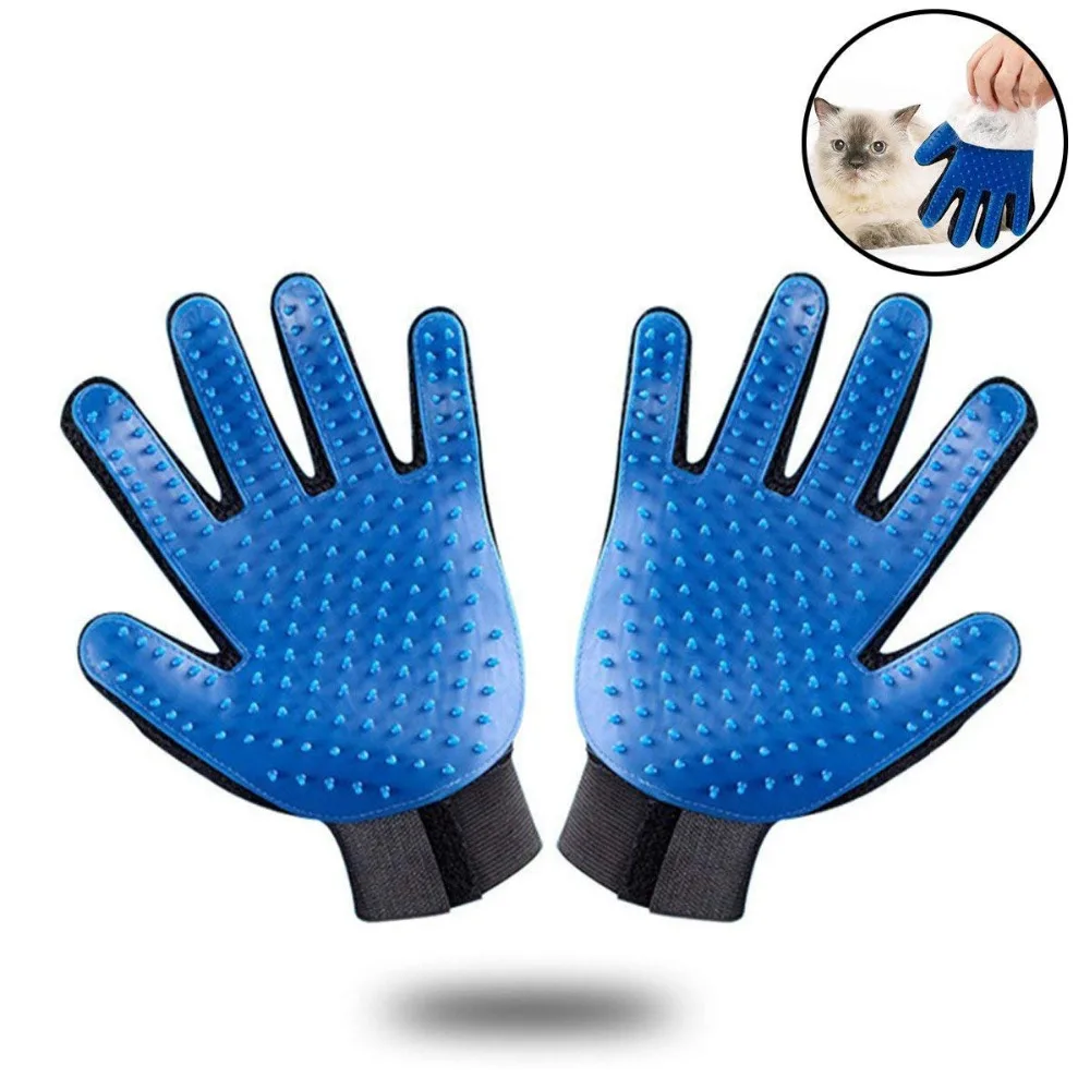 

Upgraded Pet Grooming Glove Cat Massage Mitt Gentle Brush Gloves Efficient Pet Hair Remover Glove for Dogs Cats