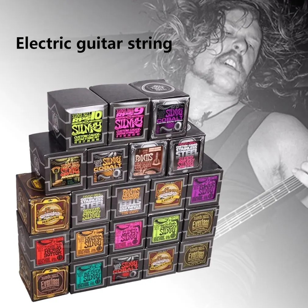 Ernie Ball электрические гитарные струны играть реальный хэви-метал, рок 2221 2220 2222 2223 2225 2006 2004 Запчасти для музыкальных инструментов