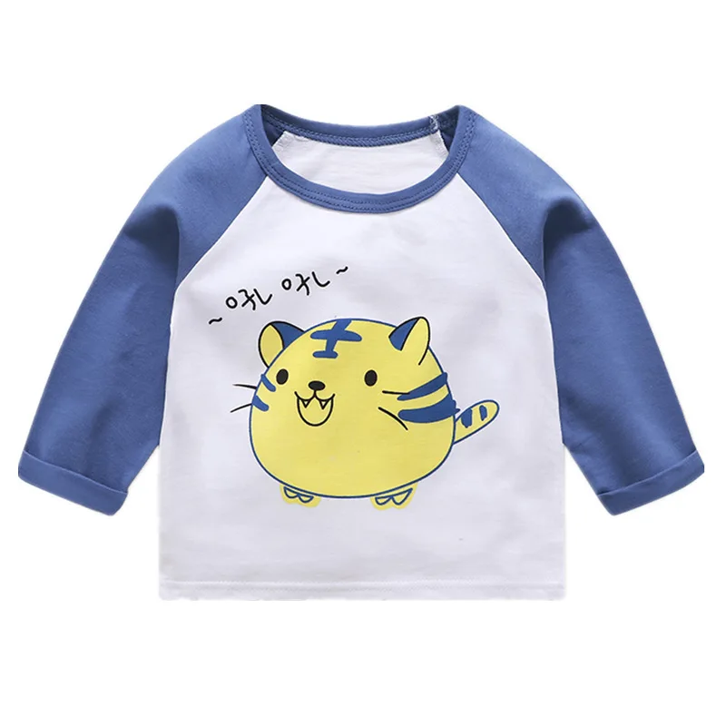Autumn New Kids Baby Girls Boys Long Sleeve Tops Cotton Round Neck Tee Shirt Blouse Baby Clothes