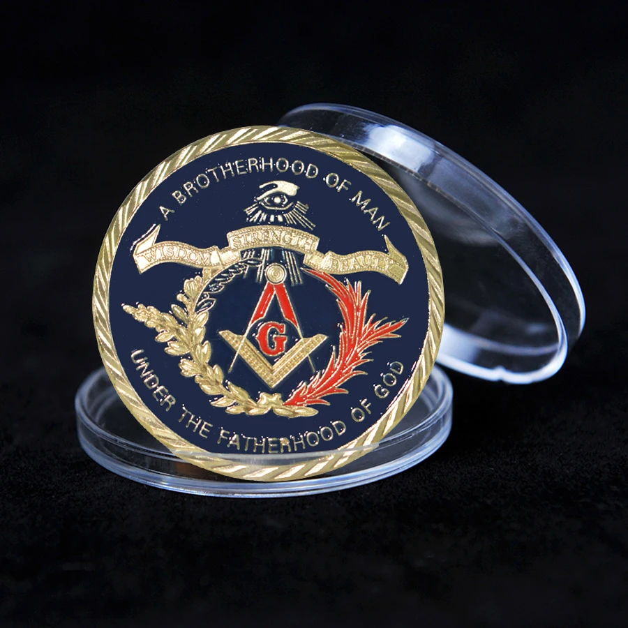 Позолоченная монета коллекция европейских масонцев братство круглые синие