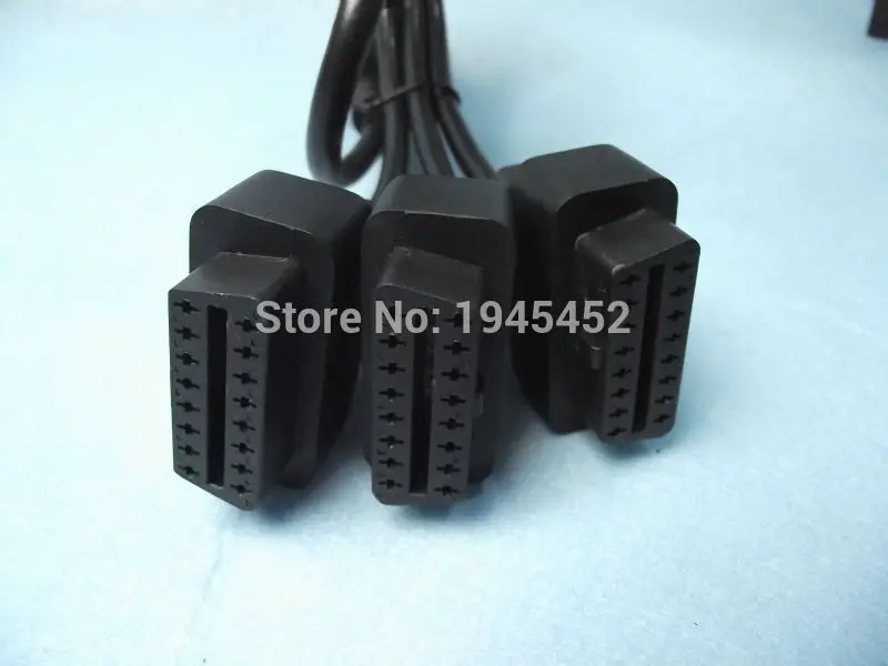 Кабель OBD II 16 Pin 2 разветвитель адаптер Удлинительный кабель штекер три гнезда Y