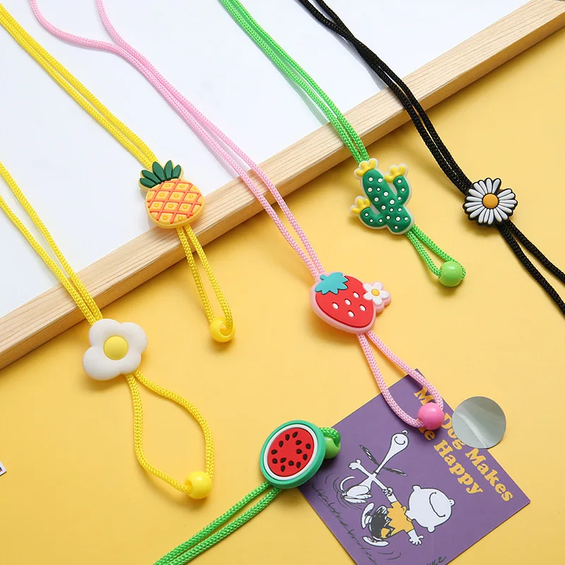 

10PCS Cartoon Adjustable Face Mask Lanyard Handy Convenient Safety Mask Ear Holder Rope Child Mouth Cover Rope Colorful 9 Ribbon