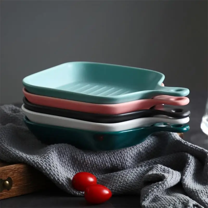Ceramic tableware Household dishes Creative dish Bakeware Dish Irregular breakfast desserts plate Oven ceramic | Дом и сад
