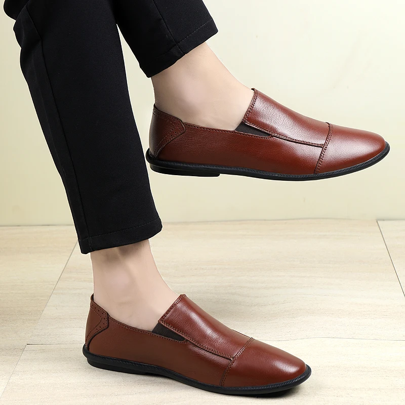 Мужские туфли на плоской подошве Белые Повседневные платформе с острым носком