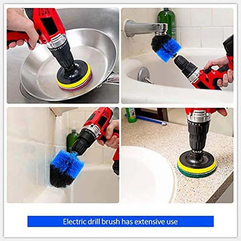 

Brush Attachment Drill, 14-Piece Drill Brush Kit and All-Purpose Drill Brush Attachment for Cleaning, Bathroom-Kitchen