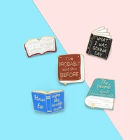student cartoon book brooch bag clothes backpack lapel enamel pin badges jewelry gift for friend women accessories