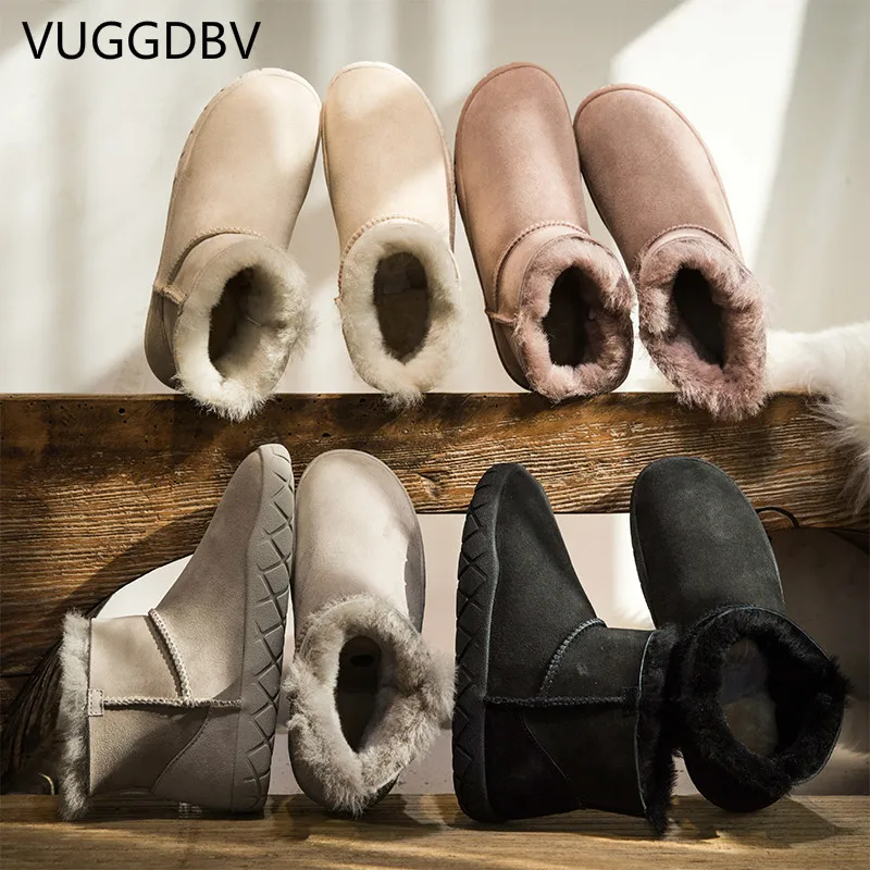 2019 г. новые зимние сапоги женские модные на овечьем меху короткие теплые