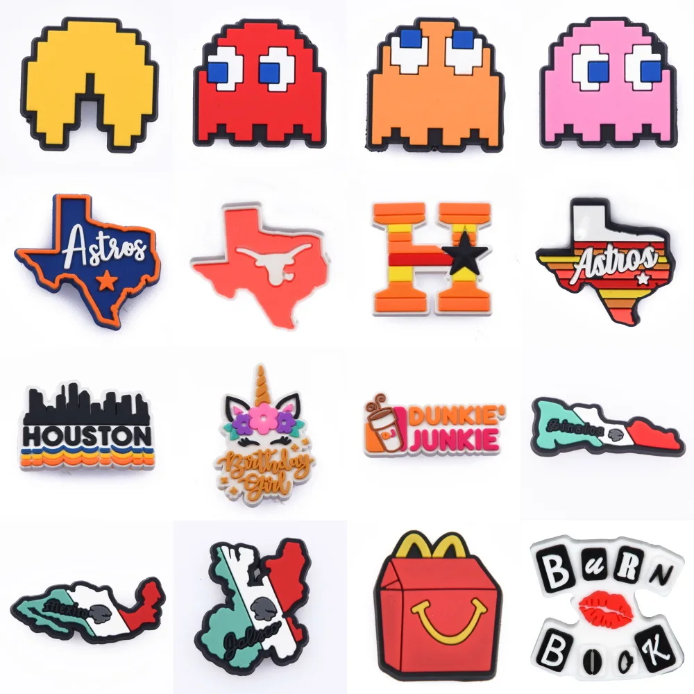 

Style City Shoe Charms Funny Anime Shoe Aceessories Fit croc Clogs Decoration Buckle PVC Unisex Adult X-mas Gifts JIBZ