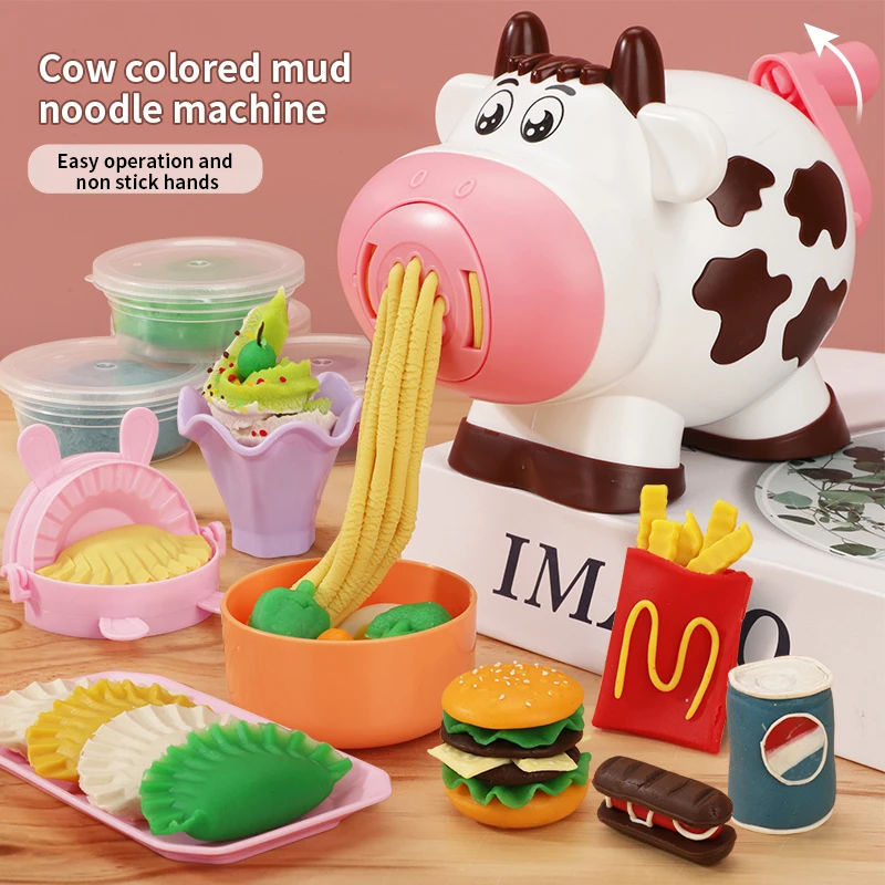 

Pretend Play Kitchen Set Cow Shape Noodle Making Machine Household Appliances Kitchen Toys Early Learning Educational Toys