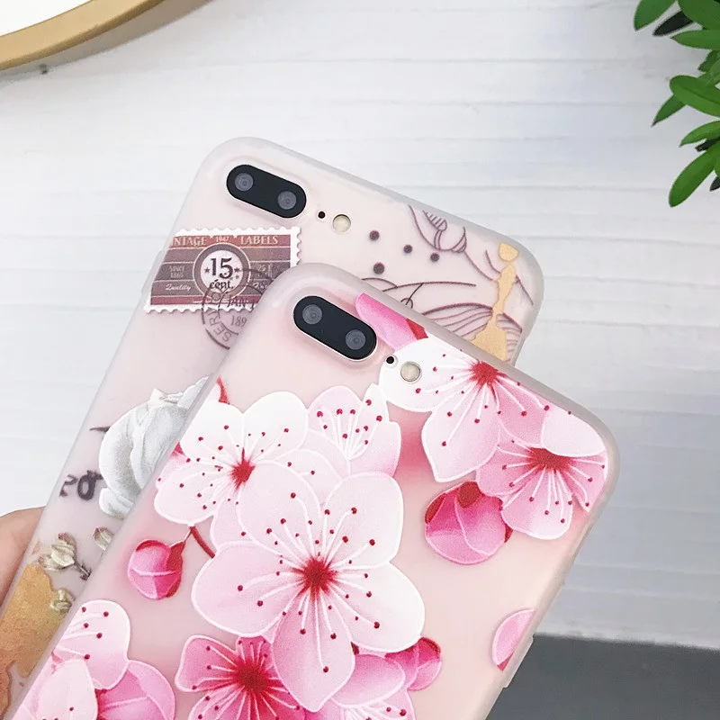 Чехол для iPhone X 10 цветок мягкий чехол задней панели из ТПУ 6 6S 7 8 plus 12 мини XR XS 11 Pro Max 5