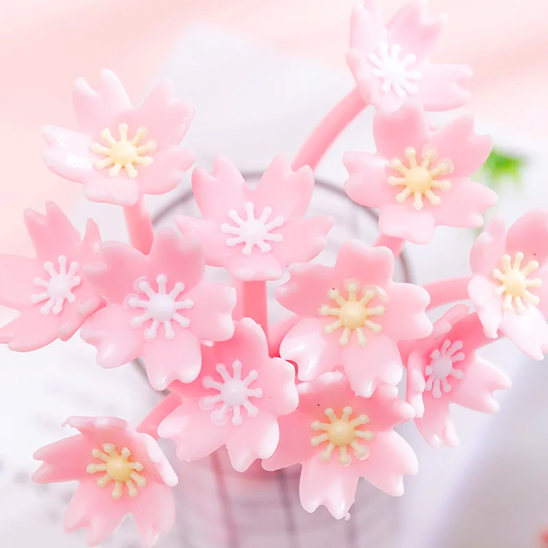 Гелевая ручка Kawaii 0 38 мм в форме цветка гелевая Креативные милые ручки и карандаши