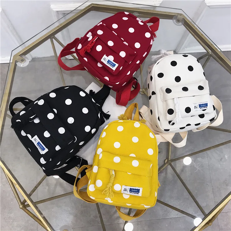 Рюкзак в горошек простой модный рюкзак для мальчиков и девочек 2019 новый