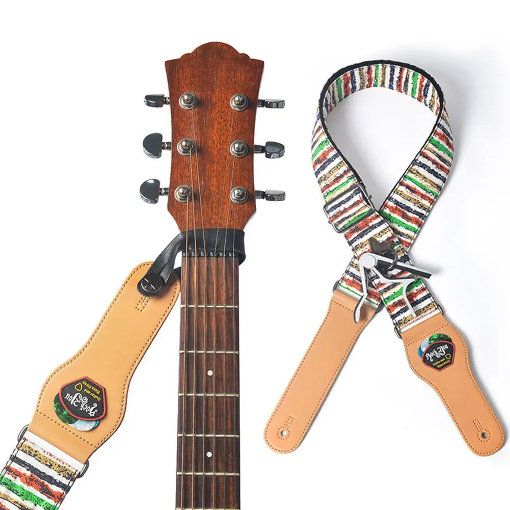 Гитарный ремень регулируемый по длине винтажный для бас гитары укулеле